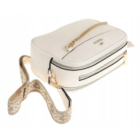 CHARRO Włoska Marka Torebka Damska Listonoszka Kuferek CH3078128 White