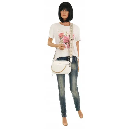 CHARRO Włoska Marka Torebka Damska Listonoszka Kuferek CH3078128 White