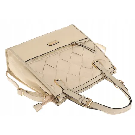 CHARRO Włoska Marka Torebka Listonoszka Teczka na Ramię Kuferek CH855637 Beige