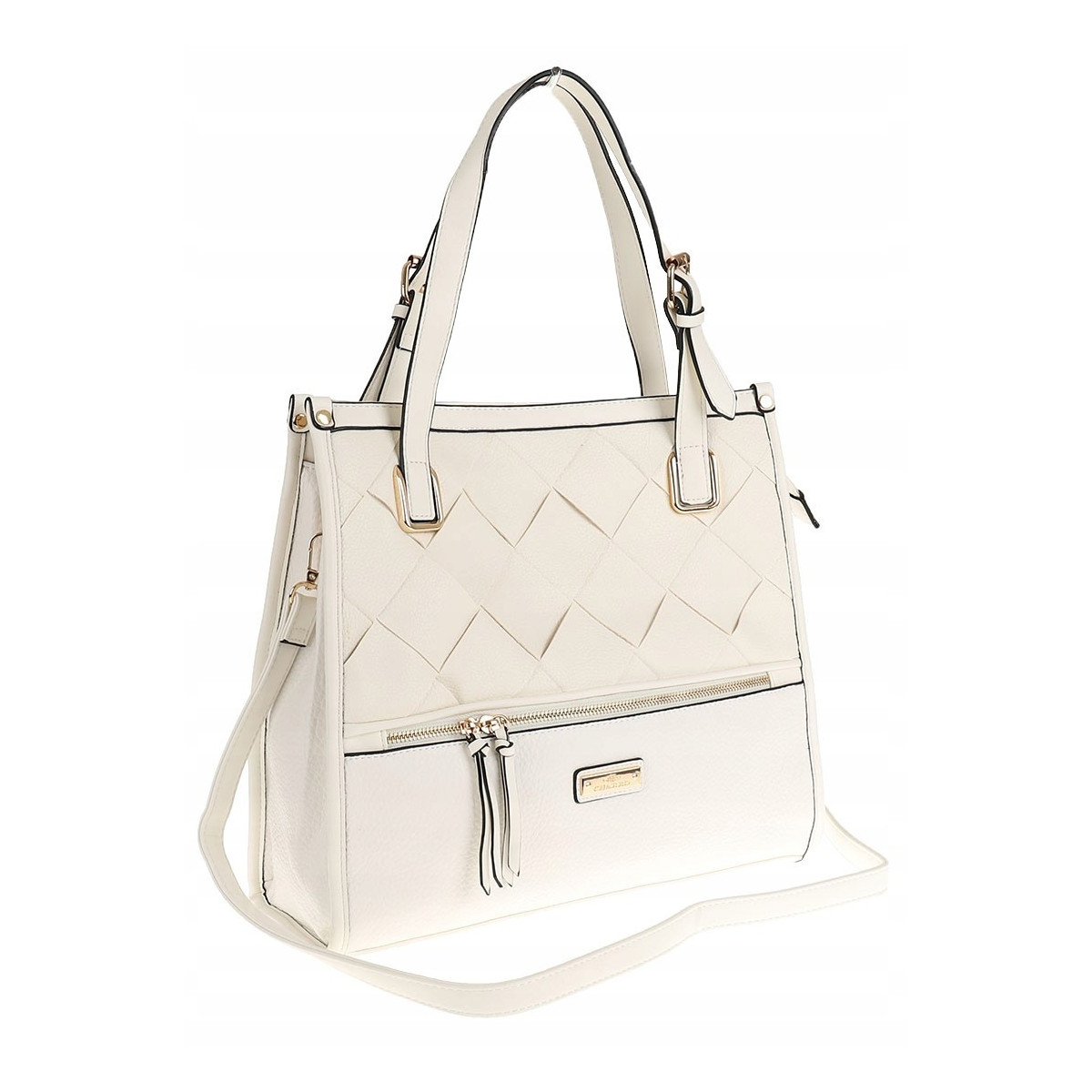 CHARRO Włoska Marka Torebka Listonoszka Teczka na Ramię Kuferek CH855637 White