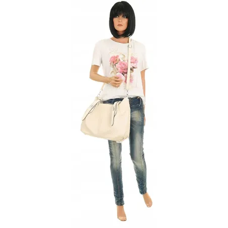 The Grace bags Torebka Listonoszka Worek na Ramię LH2576 Beige