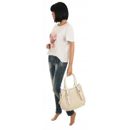 The Grace bags Torebka Listonoszka Worek na Ramię LH2576 Beige