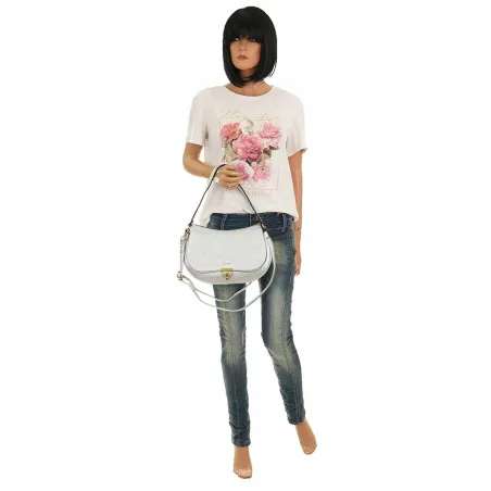 YY Coverii Włoska Marka  Torebka na Ramę kuferek Listonoszka CJLSG1494 Silver