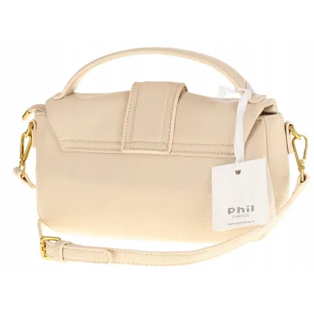 PHIL Firenze Włoska Marka Torebka Damska Listonoszka Kuferek PH4578 Nude