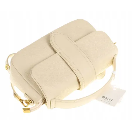 PHIL Firenze Włoska Marka Torebka Damska Listonoszka Kuferek PH4578 Off White
