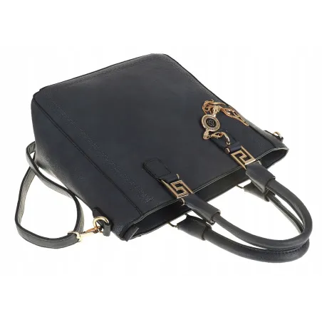 Torebka damska teczka listonoszka duża pojemna torba shopper H063 Granatowa