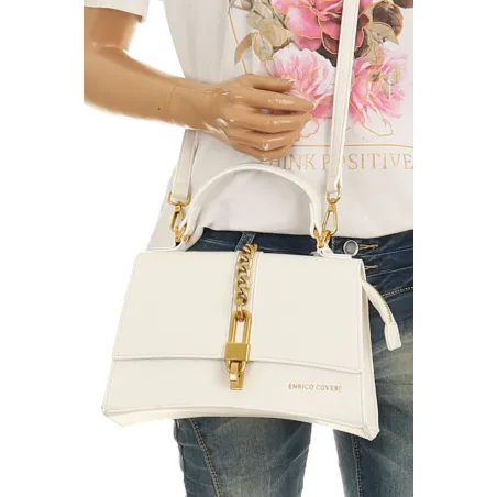 Enrico Coveri Torebka Damska Kuferek Listonoszka EC3205 White