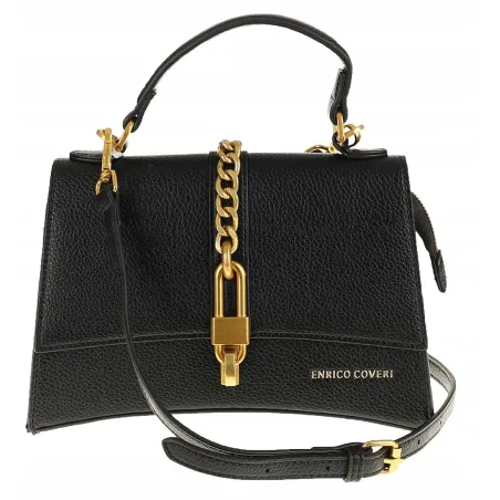 Enrico Coveri Torebka Damska Czarna Kuferek Listonoszka EC3205 Black