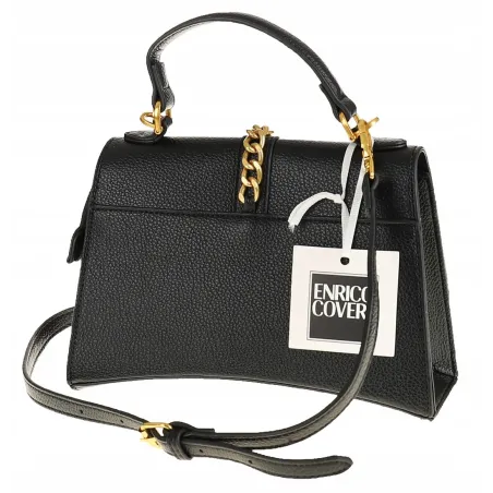 Enrico Coveri Torebka Damska Czarna Kuferek Listonoszka EC3205 Black