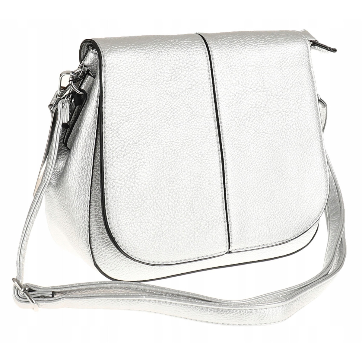 Jessica Bags Torebka Damska Srebrna KUFEREK Listonoszka na Ramię Y269 Silver