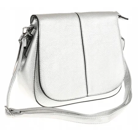 Jessica Bags Torebka Damska Srebrna KUFEREK Listonoszka na Ramię Y269 Silver