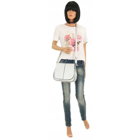 Jessica Bags Torebka Damska Srebrna KUFEREK Listonoszka na Ramię Y269 Silver