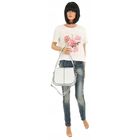 Jessica Bags Torebka Damska Srebrna KUFEREK Listonoszka na Ramię Y269 Silver