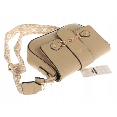 CHARRO Włoska Marka  Torebka Damska Kuferek Miejska Listonoszka CH667864 Taupe