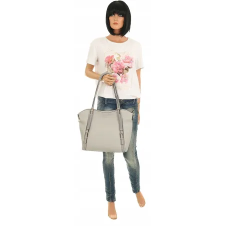 Torebka Damska Worek Modna Listonoszka Shopper na Ramię YD9859 Grey