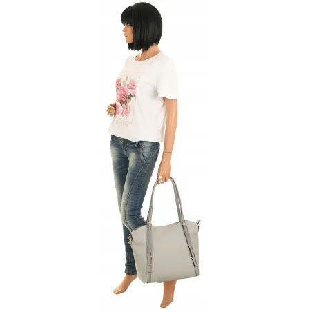 Torebka Damska Worek Modna Listonoszka Shopper na Ramię YD9859 Grey