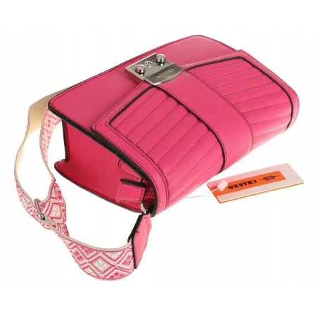 CHARRO Włoska Marka  Torebka Damska Kuferek Miejska Listonoszka CH5578106 Fuchsia