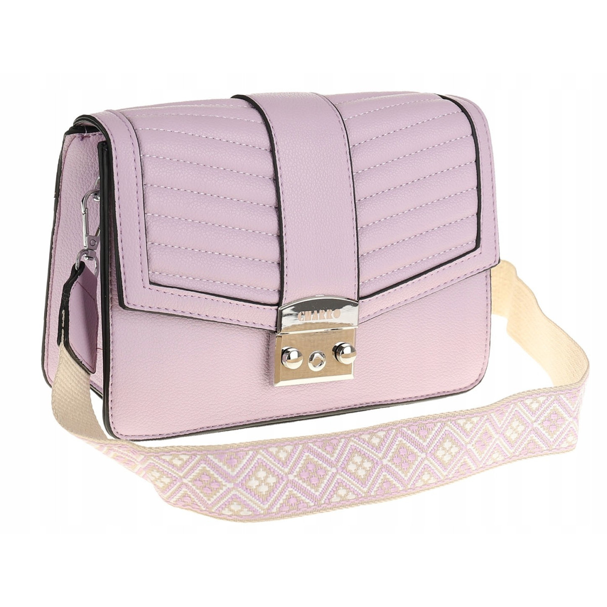 CHARRO Włoska Marka  Torebka Damska Kuferek Miejska Listonoszka CH5578106 Purple