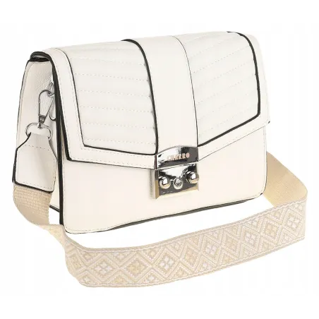 CHARRO Włoska Marka  Torebka Damska Kuferek Miejska Listonoszka CH5578106 White