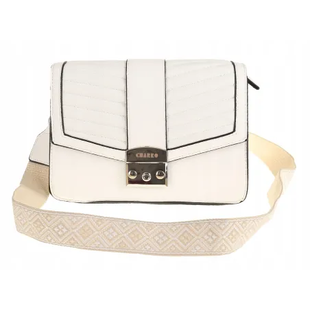 CHARRO Włoska Marka  Torebka Damska Kuferek Miejska Listonoszka CH5578106 White