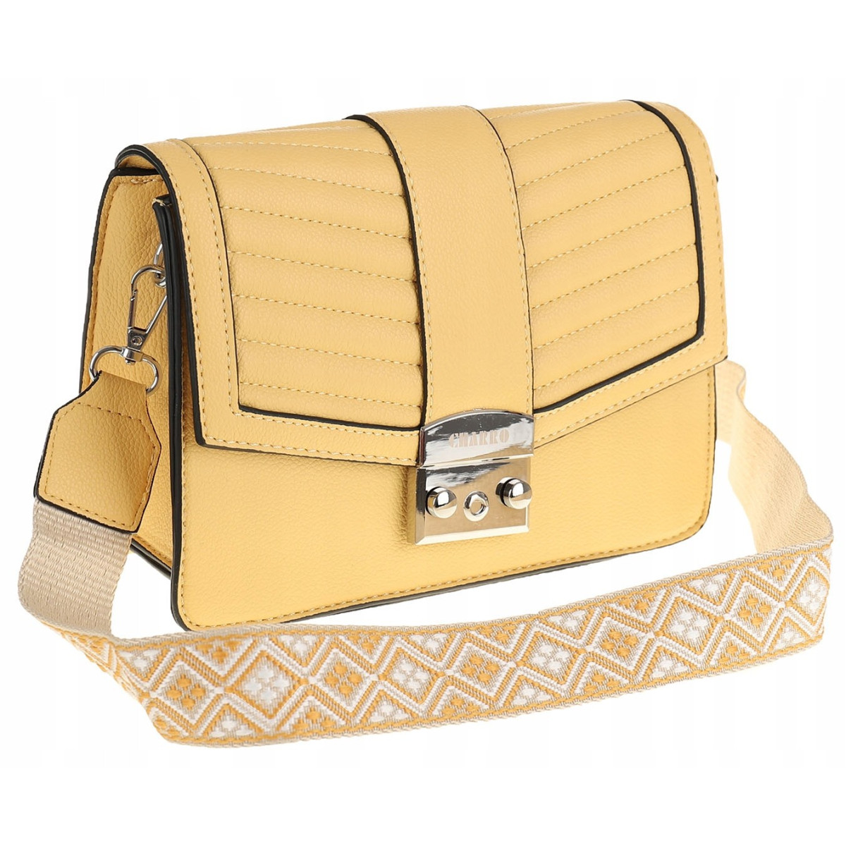 CHARRO Włoska Marka Torebka Damska Kuferek Miejska Listonoszka CH5578106 Yellow