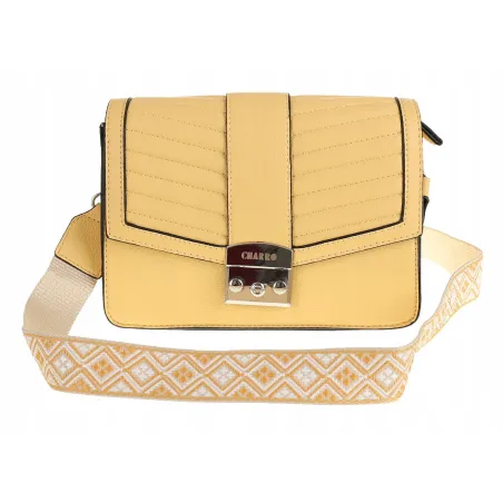 CHARRO Włoska Marka Torebka Damska Kuferek Miejska Listonoszka CH5578106 Yellow