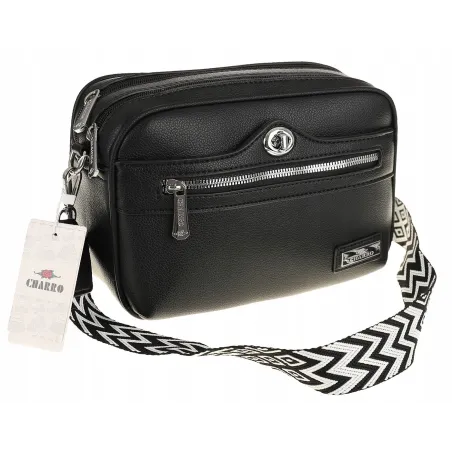 CHARRO Włoska Marka  Torebka Damska Listonoszka kuferek Modna CH966846 Black