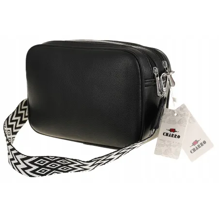 CHARRO Włoska Marka  Torebka Damska Listonoszka kuferek Modna CH966846 Black
