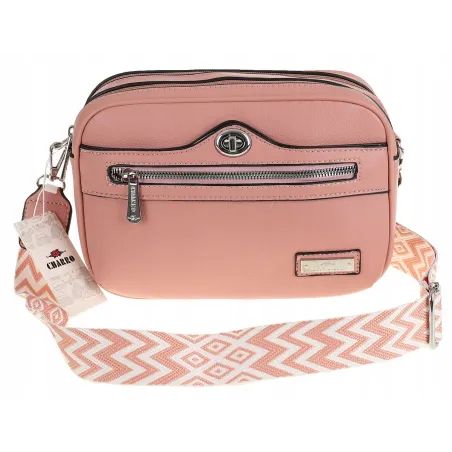 CHARRO Włoska Marka  Torebka Damska Listonoszka kuferek Modna CH966846 Pink