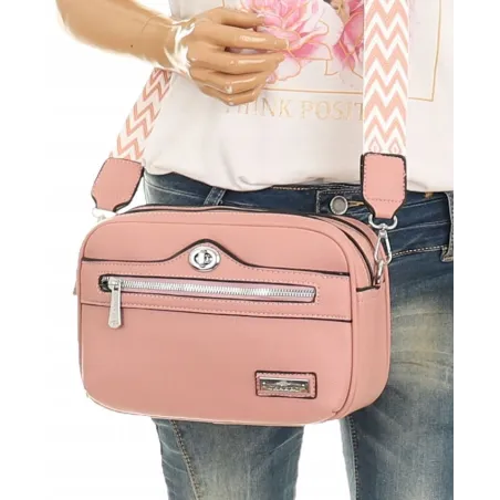 CHARRO Włoska Marka  Torebka Damska Listonoszka kuferek Modna CH966846 Pink