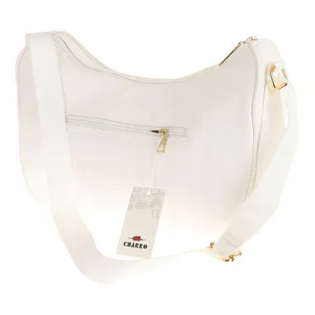CHARRO Torebka Damska worek Listonoszka Modna CH884 White