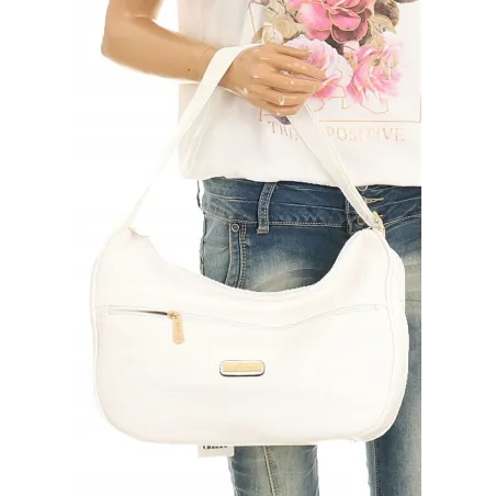 CHARRO Torebka Damska worek Listonoszka Modna CH884 White