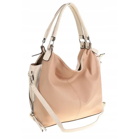 HERNAN Włoska Marka  Torebka Damska Worek Listonoszka na Ramię HB0153 Różowa