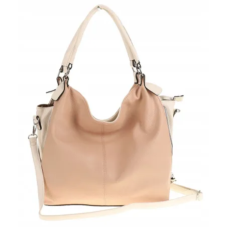 HERNAN Włoska Marka  Torebka Damska Worek Listonoszka na Ramię HB0153 Różowa