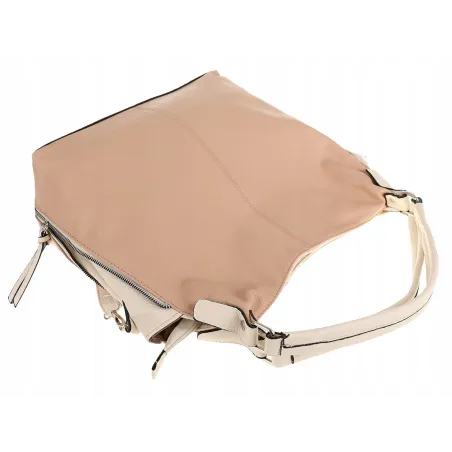 HERNAN Włoska Marka  Torebka Damska Worek Listonoszka na Ramię HB0153 Różowa