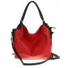 HERNAN Włoska Marka Torebka Damska Worek Listonoszka na Ramię HB0153 Czerwona