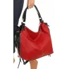 HERNAN Włoska Marka Torebka Damska Worek Listonoszka na Ramię HB0153 Czerwona