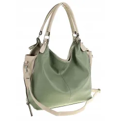 HERNAN Włoska Marka  Torebka Damska Worek Listonoszka na Ramię HB0153 Zielona