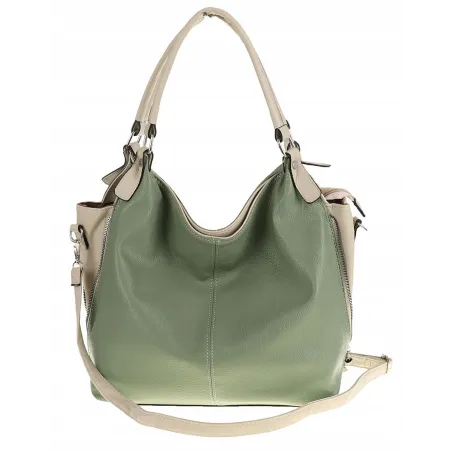 HERNAN Włoska Marka  Torebka Damska Worek Listonoszka na Ramię HB0153 Zielona