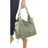 HERNAN Włoska Marka  Torebka Damska Worek Listonoszka na Ramię HB0153 Zielona