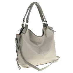 HERNAN Włoska Marka  Torebka Damska Worek Listonoszka na Ramię HB0153 Szara