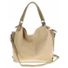 HERNAN Włoska Marka  Torebka Damska Worek Listonoszka na Ramię HB0153 Beżowa