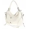 HERNAN Włoska Marka  Torebka Damska Worek Listonoszka na Ramię HB0153 Biała