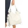 HERNAN Włoska Marka  Torebka Damska Worek Listonoszka na Ramię HB0153 Biała