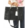 Phil Firenze Włoska Marka  Torebka Damska Ażurowa 2w1 Shopper Modna PH4845 Black