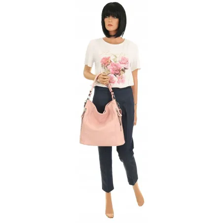 The Grace bags Torebka Listonoszka na Ramię Worek LH2574 Pink