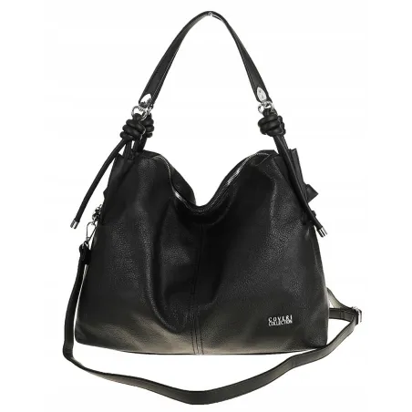 Coveri Collection Włoska Marka  Torebka Shopper Listonoszka Worek CC6452 Black