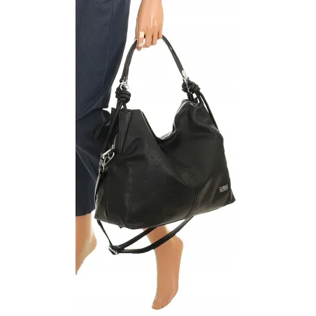Coveri Collection Włoska Marka  Torebka Shopper Listonoszka Worek CC6452 Black