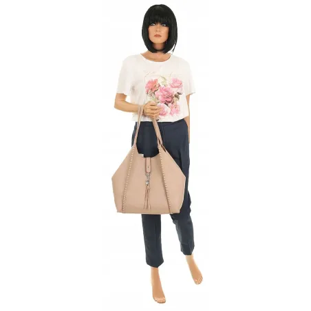 Paolo Bags Włoska Marka Torebka Damska Shopper Listonoszka Worek L3025 Pink