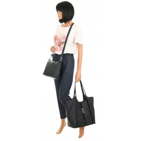 Paolo Bags Włoska Marka  Torebka Damska Shopper Listonoszka Worek L3025 D. Blue